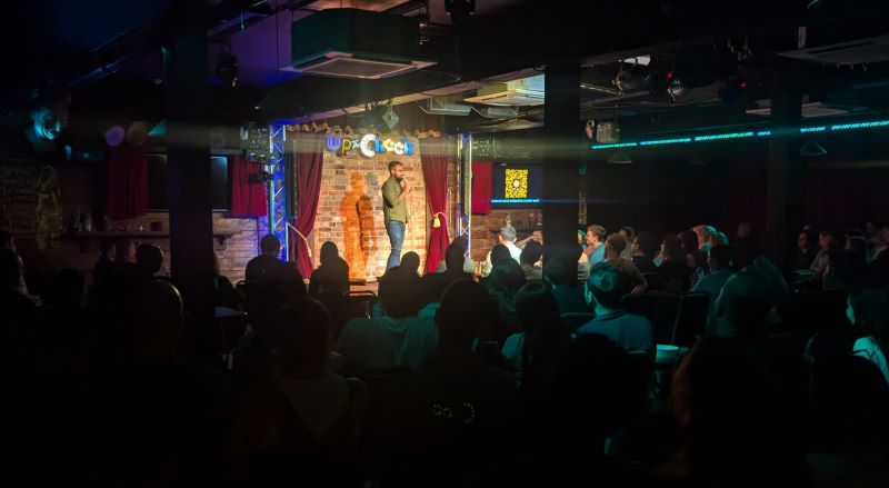 Beat the Blackout night at Up the Creek comedy club, Greenwich England.